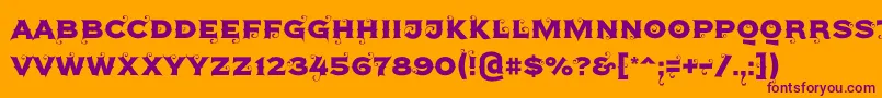 フォントAgreloy – オレンジの背景に紫のフォント