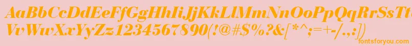 BediniBoldItalic Font – Orange Fonts on Pink Background