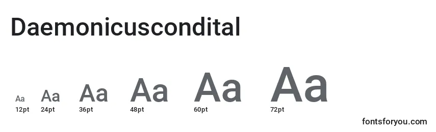 Размеры шрифта Daemonicuscondital