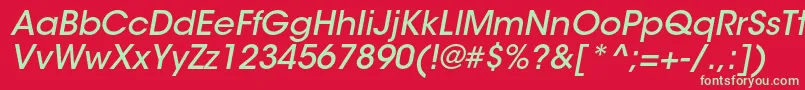 ItcavantgardestdMdobl Font – Green Fonts on Red Background