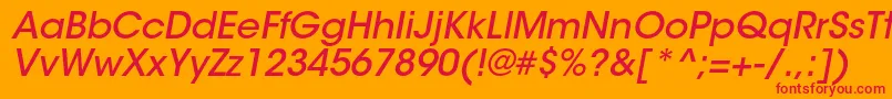 フォントItcavantgardestdMdobl – オレンジの背景に赤い文字