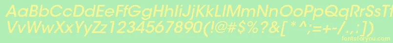フォントItcavantgardestdMdobl – 黄色の文字が緑の背景にあります