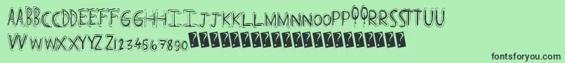 Popcap Font – Black Fonts on Green Background