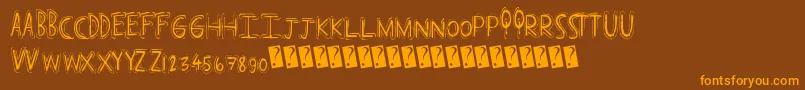 Popcap Font – Orange Fonts on Brown Background