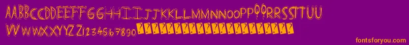 Popcap Font – Orange Fonts on Purple Background
