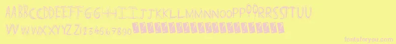 Popcap Font – Pink Fonts on Yellow Background