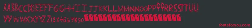 Popcap Font – Red Fonts on Black Background