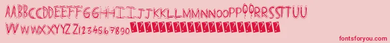 Popcap Font – Red Fonts on Pink Background