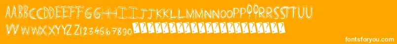 Popcap Font – White Fonts on Orange Background