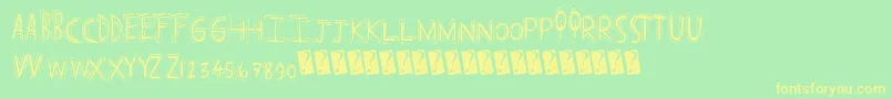 Popcap Font – Yellow Fonts on Green Background