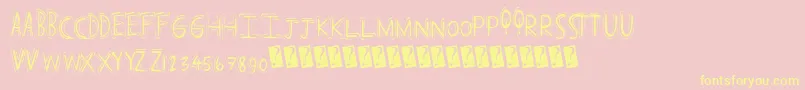 Popcap Font – Yellow Fonts on Pink Background