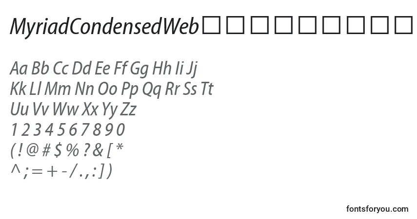 MyriadCondensedWebРљСѓСЂСЃРёРІ Font – alphabet, numbers, special characters
