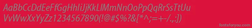 MyriadCondensedWebРљСѓСЂСЃРёРІ Font – Gray Fonts on Red Background