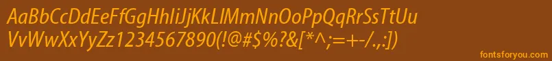 MyriadCondensedWebРљСѓСЂСЃРёРІ Font – Orange Fonts on Brown Background
