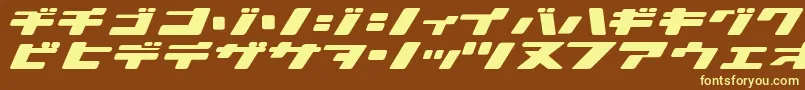 IonicBond-fontti – keltaiset fontit ruskealla taustalla