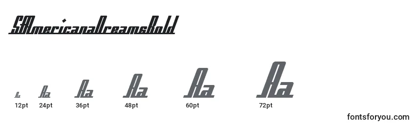 SfAmericanaDreamsBold Font Sizes