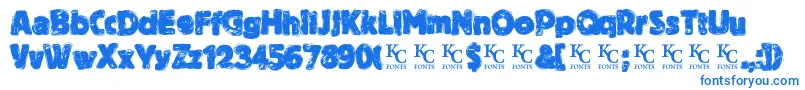 BythethroatDemo Font – Blue Fonts on White Background