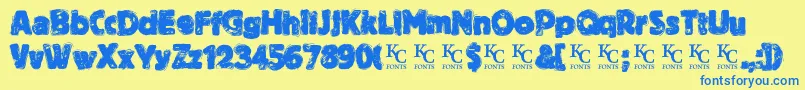 BythethroatDemo Font – Blue Fonts on Yellow Background