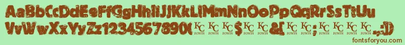 BythethroatDemo Font – Brown Fonts on Green Background