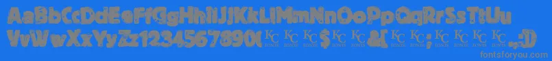 BythethroatDemo Font – Gray Fonts on Blue Background