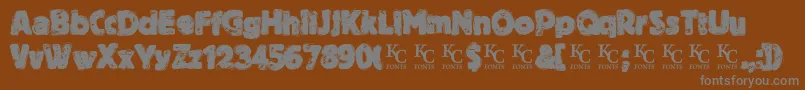 BythethroatDemo Font – Gray Fonts on Brown Background