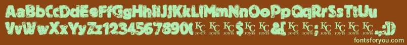 BythethroatDemo Font – Green Fonts on Brown Background