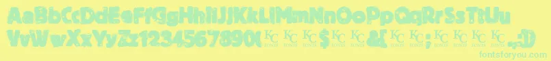 BythethroatDemo Font – Green Fonts on Yellow Background