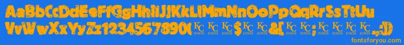 BythethroatDemo Font – Orange Fonts on Blue Background