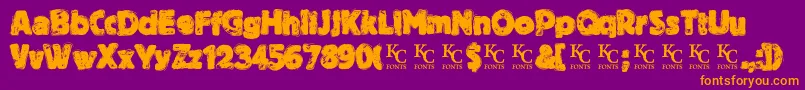 BythethroatDemo Font – Orange Fonts on Purple Background