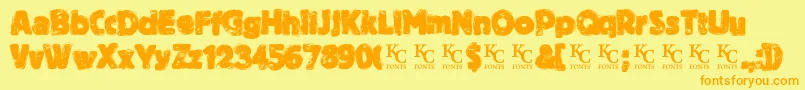 Czcionka BythethroatDemo – pomarańczowe czcionki na żółtym tle