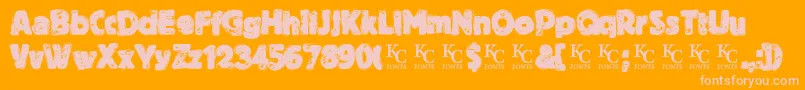 BythethroatDemo Font – Pink Fonts on Orange Background