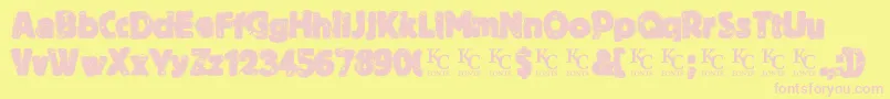 BythethroatDemo Font – Pink Fonts on Yellow Background