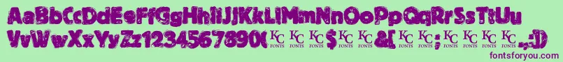 BythethroatDemo Font – Purple Fonts on Green Background