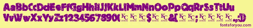 BythethroatDemo Font – Purple Fonts on Yellow Background