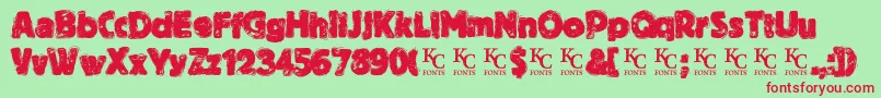 BythethroatDemo Font – Red Fonts on Green Background