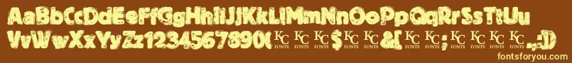 BythethroatDemo Font – Yellow Fonts on Brown Background