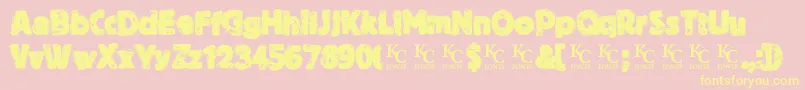BythethroatDemo Font – Yellow Fonts on Pink Background