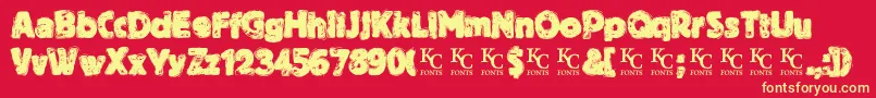 BythethroatDemo Font – Yellow Fonts on Red Background