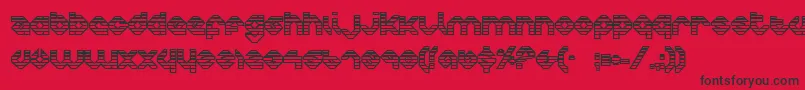 フォントCharliesAnglesOutgradient – 赤い背景に黒い文字