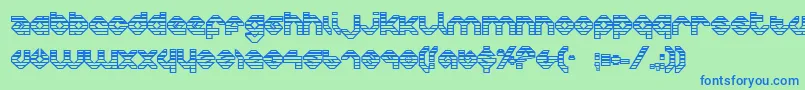 Fonte CharliesAnglesOutgradient – fontes azuis em um fundo verde