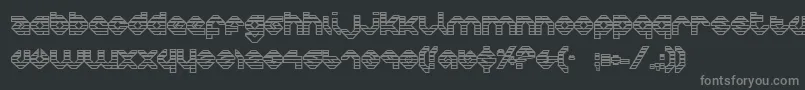 フォントCharliesAnglesOutgradient – 黒い背景に灰色の文字