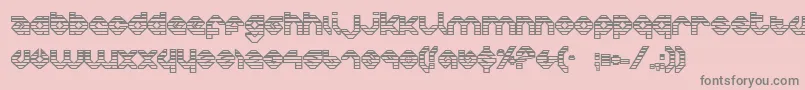 フォントCharliesAnglesOutgradient – ピンクの背景に灰色の文字