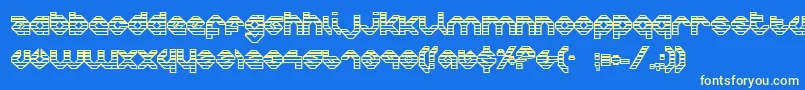 フォントCharliesAnglesOutgradient – 黄色の文字、青い背景