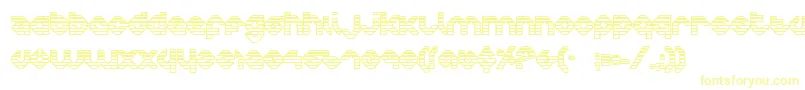 フォントCharliesAnglesOutgradient – 白い背景に黄色の文字