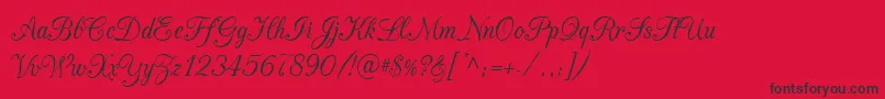 CacChampagne Font – Black Fonts on Red Background