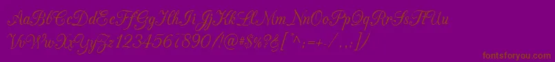 CacChampagne-Schriftart – Braune Schriften auf violettem Hintergrund