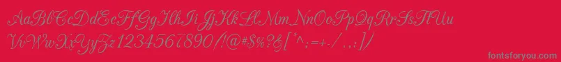 CacChampagne-Schriftart – Graue Schriften auf rotem Hintergrund