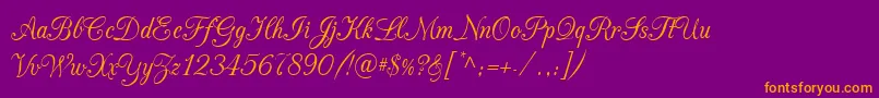 CacChampagne Font – Orange Fonts on Purple Background