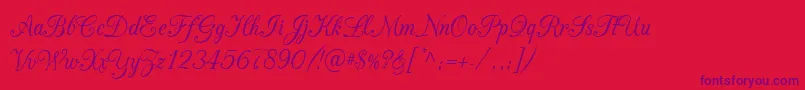 CacChampagne Font – Purple Fonts on Red Background