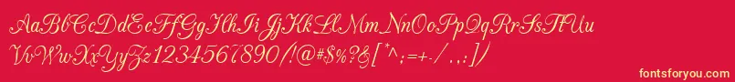 CacChampagne Font – Yellow Fonts on Red Background